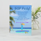 Invitation SUP Party Girls Birthday Tropical Paddling (Debout devant)
