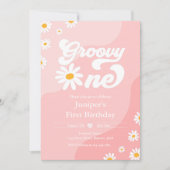 Invitation Super 1 fête d'anniversaire Boho Floral Daisy (Devant)