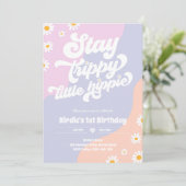 Invitation Super 1er anniversaire Séjour Trippy Petite Hippie (Debout devant)