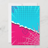 Invitation Super 5 Pink Purple Web Comic 5th Birthday  (Dos)