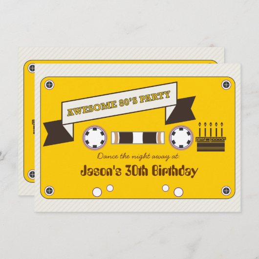 Invitation Super 80's Mixtape New Wave Dance Party (Devant / Derrière)
