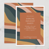 Invitation Super Abstraite Terracotta Office Fête de Vacances (Devant / Derrière)