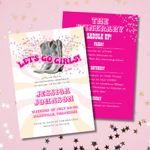 Invitation Super Allons-y Filles Western Bachelorette Party