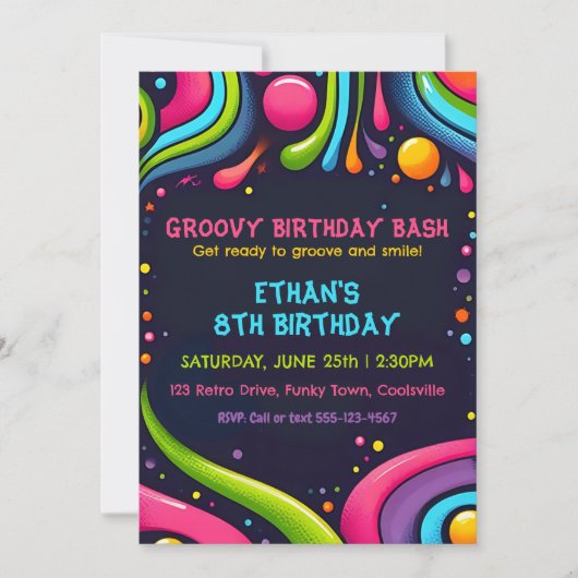 Invitation Super Anniversaire Branché (Devant)