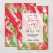 Invitation Super aquarelle Tee Dye Fun Hippie Fête (Devant / Derrière)