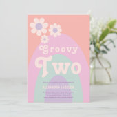 Invitation Super Arc à deux Daisy 2e fête d'anniversaire (Debout devant)