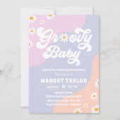 Invitation Super Baby Daisy Boho Hippy Vibes Baby shower (Devant)