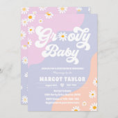 Invitation Super Baby Daisy Boho Hippy Vibes Baby shower (Devant / Derrière)
