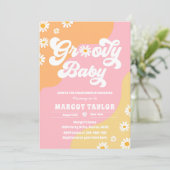 Invitation Super Baby Daisy Boho Hippy Vibes Baby shower (Debout devant)