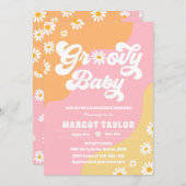 Invitation Super Baby Daisy Boho Hippy Vibes Baby shower (Devant / Derrière)