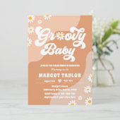 Invitation Super Baby Daisy Boho Hippy Vibes Baby shower dans (Debout devant)