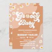 Invitation Super Baby Daisy Boho Hippy Vibes Baby shower dans (Devant / Derrière)