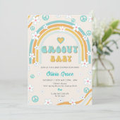 Invitation Super Baby Rainbow Baby shower Party (Debout devant)