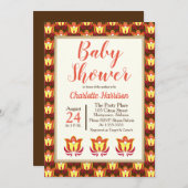 Invitation Super Baby shower Floral (Devant / Derrière)
