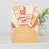 Invitation Super bébé Rétro Sunshine Daisy Baby shower Invit (Debout devant)