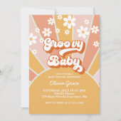 Invitation Super bébé Rétro Sunshine Daisy Baby shower Invit (Devant)