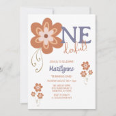 Invitation Super Boho Daisy Onederday Premier anniversaire (Devant)