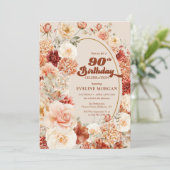 Invitation Super brûlé orange rousse bordeaux 90e anniversair (Debout devant)