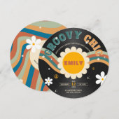 Invitation Super Chic Retro Vinyl Record Anniversaire (Devant / Derrière)