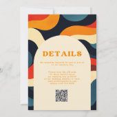Invitation Super coloré rétro Wavy Boho QR Code Mariage (Dos)