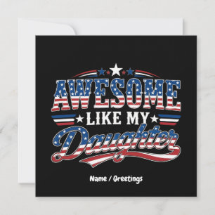Invitation Super Comme Ma Fille Design De Drapeau Patriotique