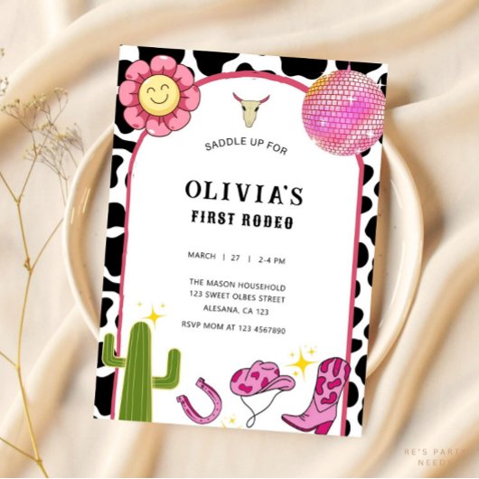 Invitation super Cowgirl Disco Rodeo Rose Hippie