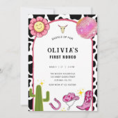 Invitation super Cowgirl Disco Rodeo Rose Hippie (Devant)
