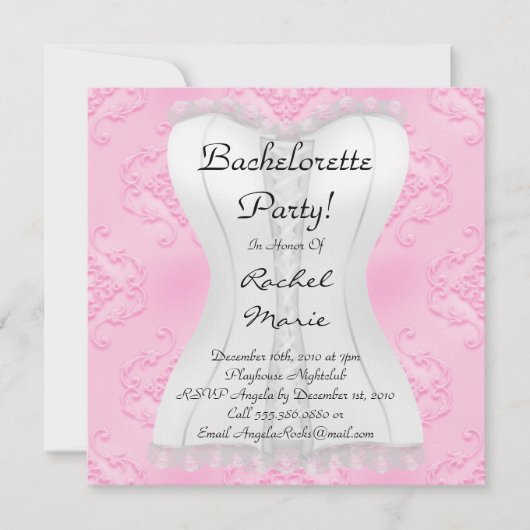 Invitation Super Cute Bachelorette (Devant)