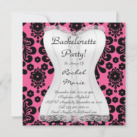 Invitation Super Cute Bachelorette (Devant)