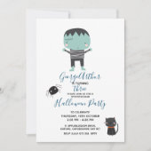 Invitation Super Cute Frankenstein garçon Halloween Anniversa (Devant)