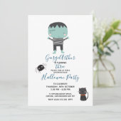 Invitation Super Cute Frankenstein garçon Halloween Anniversa (Debout devant)