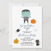 Invitation Super Cute Frankenstein garçon Halloween Anniversa (Devant)