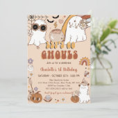 Invitation Super Cute Ghost Halloween 1er anniversaire fête (Debout devant)