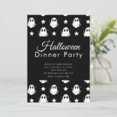 Invitation Super Cute Ghosts & Stars Dîner Halloween (Debout devant)