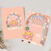 Invitation Super Daisy Rainbow fête d'anniversaire