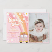 Invitation Super Deux Arc-en-ciel rétro 2ème anniversaire Pho (Devant)