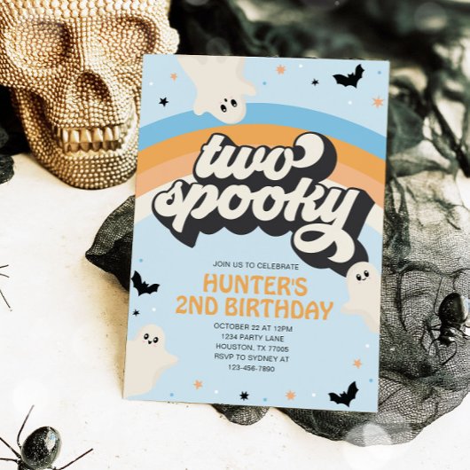 Invitation Super deux Éffrayants garçon 2e anniversaire Hallo