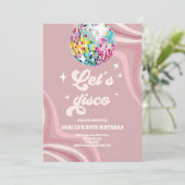 Invitation Super Disco Party Retro les années 70 Let's Disco  (Debout devant)