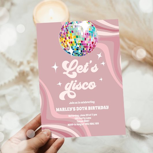 Invitation Super Disco Party Retro les années 70 Let's Disco 