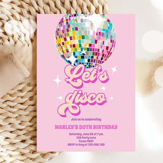 Invitation Super Disco Party Retro les années 70 Let's Disco 