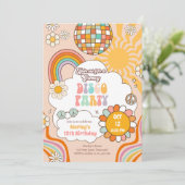 Invitation Super Disco Party Retro les années 70 Rainbow Ado (Debout devant)