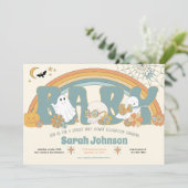 Invitation Super Éffrayant Halloween Ghost Boy Baby shower (Debout devant)