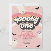 Invitation Super Éffrayant une fille 1er anniversaire Hallowe (Devant)