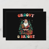Invitation Super Et Lumineux Noël Père Noël Holiday Retro (Devant / Derrière)