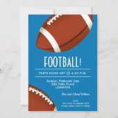 Invitation Super Fan Football Jeu Blue Party (Devant)