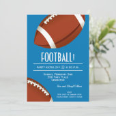 Invitation Super Fan Football Jeu Blue Party (Debout devant)