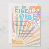 Invitation Super Five est un Vibe Retro Sunshine 5e anniversa (Devant)