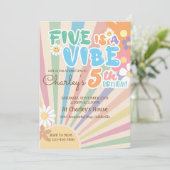 Invitation Super Five est un Vibe Retro Sunshine 5e anniversa (Debout devant)