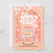 Invitation Super Five est un Vibe Van Bus 5e anniversaire (Devant)