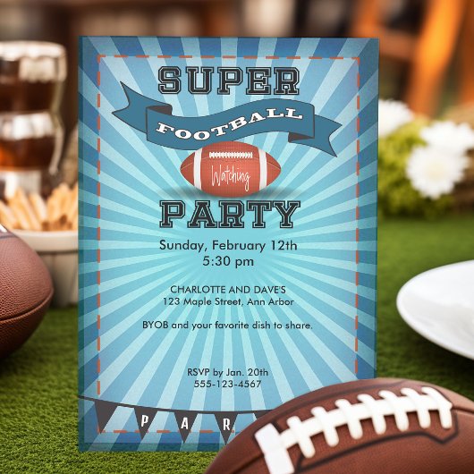 Invitation Super Football Game Watching Party